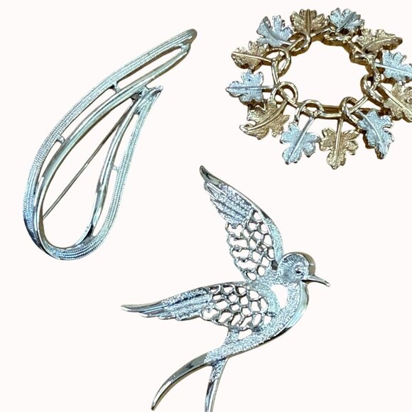 Sarah Coventry Vintage Brooch Set Retro 60's 70's Mid Century, Nature, Grandma C - Picture 1 of 8